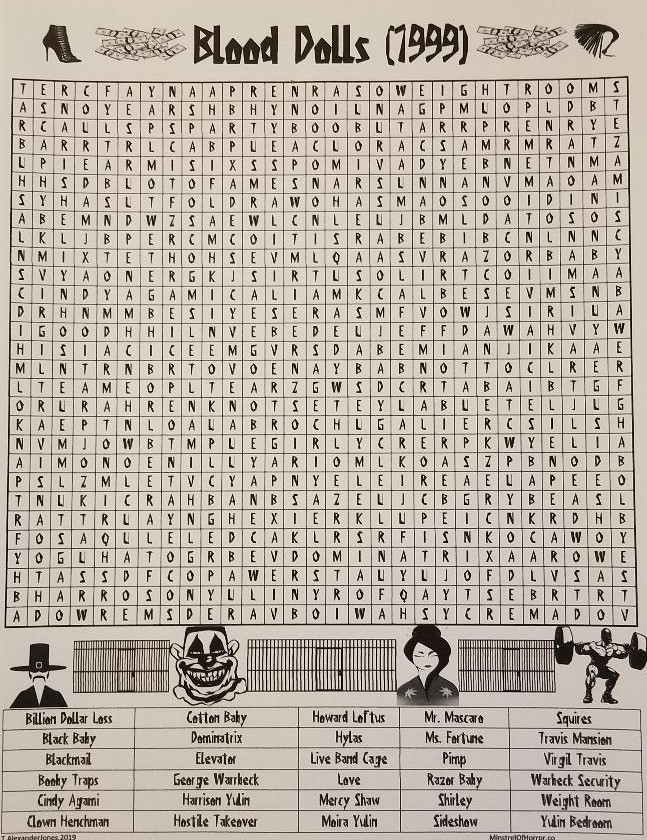 MistrelofHorror's tweet image. It's #wordsearchwednesday  

Before matching wits with a Ruthless small headed millionaire, with a Spiritual Clown henchmen, and brutal living dolls, you should see if you have what it takes by solving this Puzzle!

minstrelofhorror.com/the-word-searc…

#wordsearch #horrror #puzzle #search