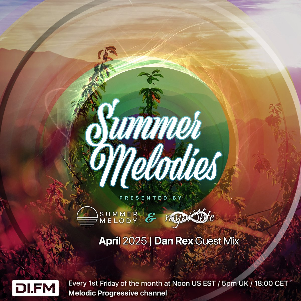 Summer Melodies on @DIradio - April 2025 with <a href="/myni8hte/">myni8hte</a> &amp; Guest Mix from @Dan_Rex_Music
April 4 | 12 noon EST | 5 pm GMT | 6 pm CET | 1 am J/KT
Live on Melodic Progressive channel: di.fm/melodicprogres…