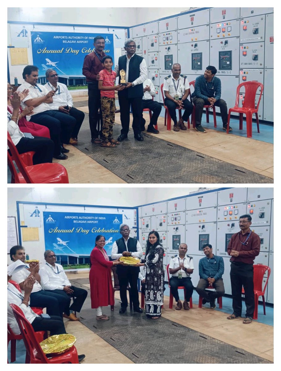 aaiblgairport's tweet photo. #BelagaviAirport celebrated AAI's 30th Annual Day with prize distribution ceremony for sports events conducted for children and family of AAI employees! Huge congratulations to all our young champions &amp; participants! #AAISports #30YearsOfExcellence https://t.co/BWJVCBvoM1