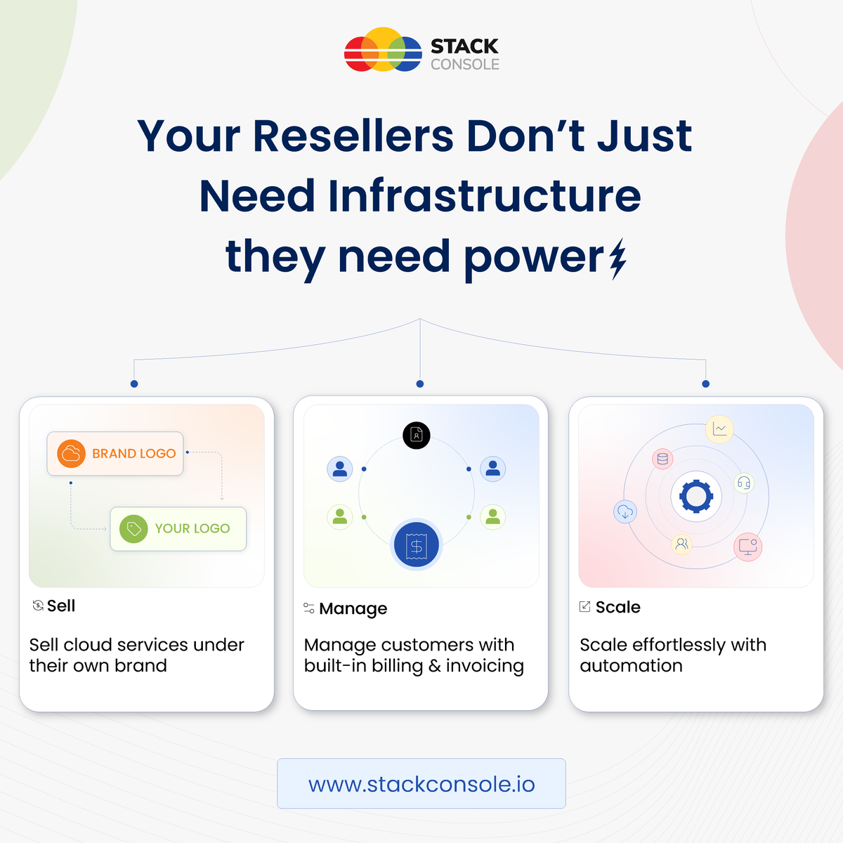 stackconsole's tweet image. Most cloud resellers struggle because they don’t have the right tools. Giving them just infrastructure isn’t enough.