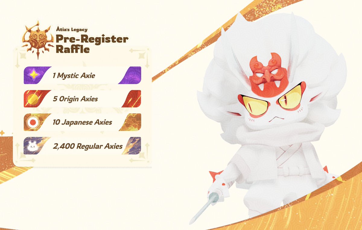 AxieInfinity's tweet photo. Congrats to the winners of the Atia's Legacy Pre-registration contests!
Your prizes are coming soon ๐
Thank you to everyone who pre-registered for Atia's Legacy โ the upcoming Axie MMO.
Weโve reviewed all entries, drawn all raffle winners, and confirmed the top 200 leaderboard finishers.
Check out the final list hereย ๐
๐: https://t.co/S8LHylum6C