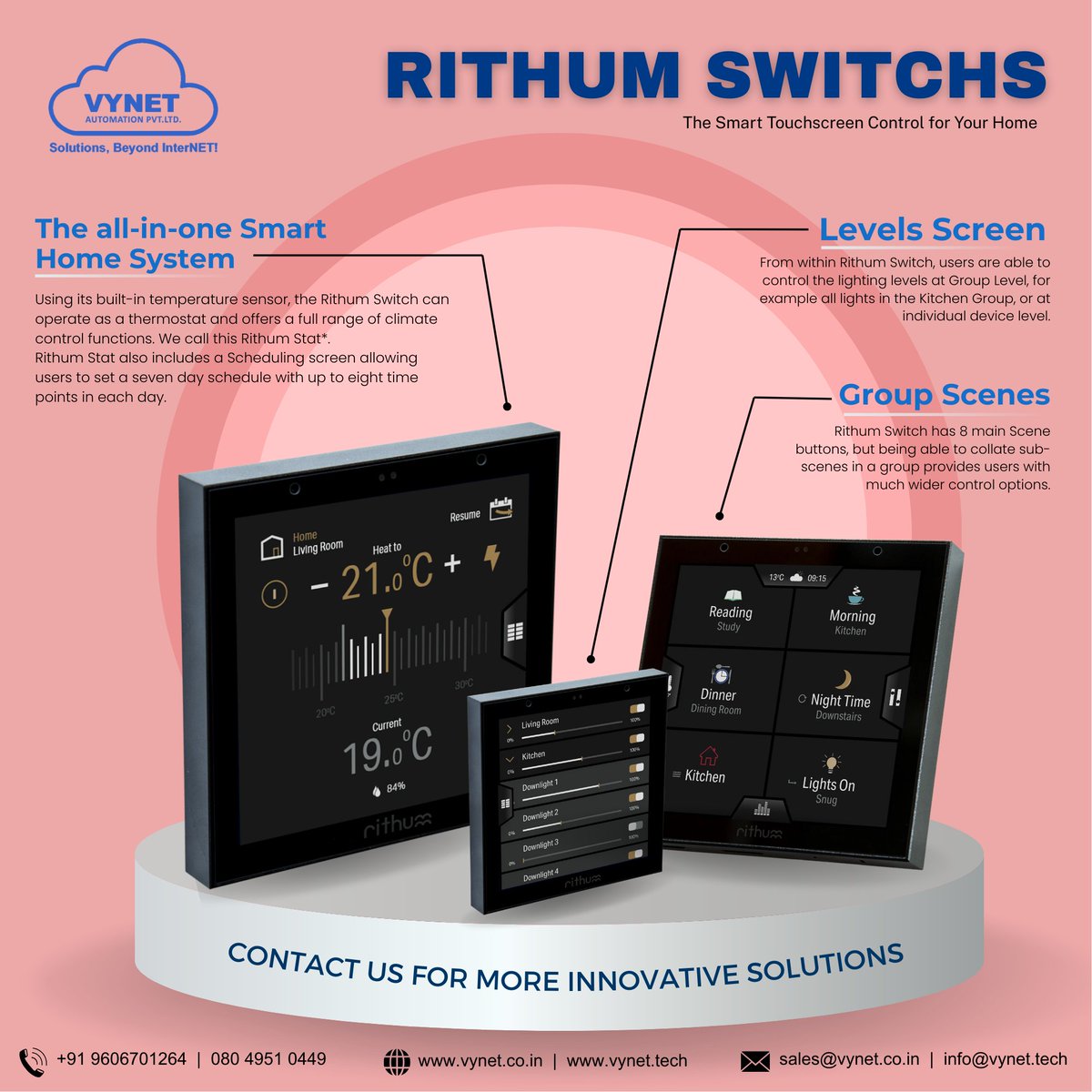 VYNETautomation's tweet image. RITHUM Smart Switches: Effortless Control, Seamless Integration.

contact us:
📞 +91 9606701264
📨 sales@vynet.co.in
🌐 vynet.co.in

#RithumSmartSwitch #HomeTech #IntelligentLiving #SmartHomeSolutions #PremiumAutomation #SmartSwitches #VoiceControl #EnergyEfficient