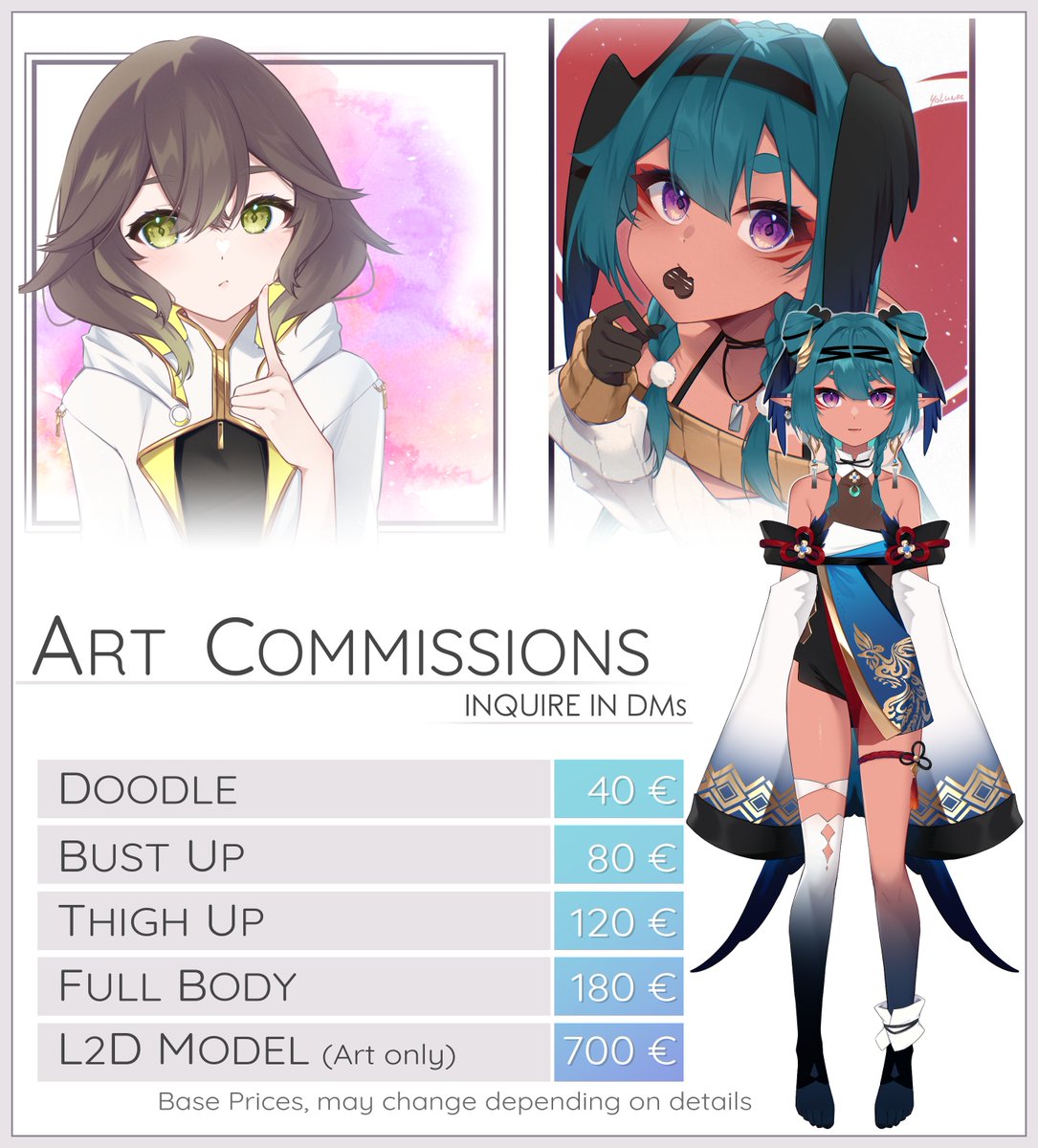 🎋 Yiskah (@yislunae) on Twitter photo ― Quick Comm Sheet update! ―
Due to my recent obsession with FF14, FF OCs get a lil discount. 🫶
Feel free to send inquiries via DM
― more examples in the comments ― ― Quick Comm Sheet update! ―
Due to my recent obsession with FF14, FF OCs get a lil discount. 🫶
Feel free to send inquiries via DM
― more examples in the comments ―
