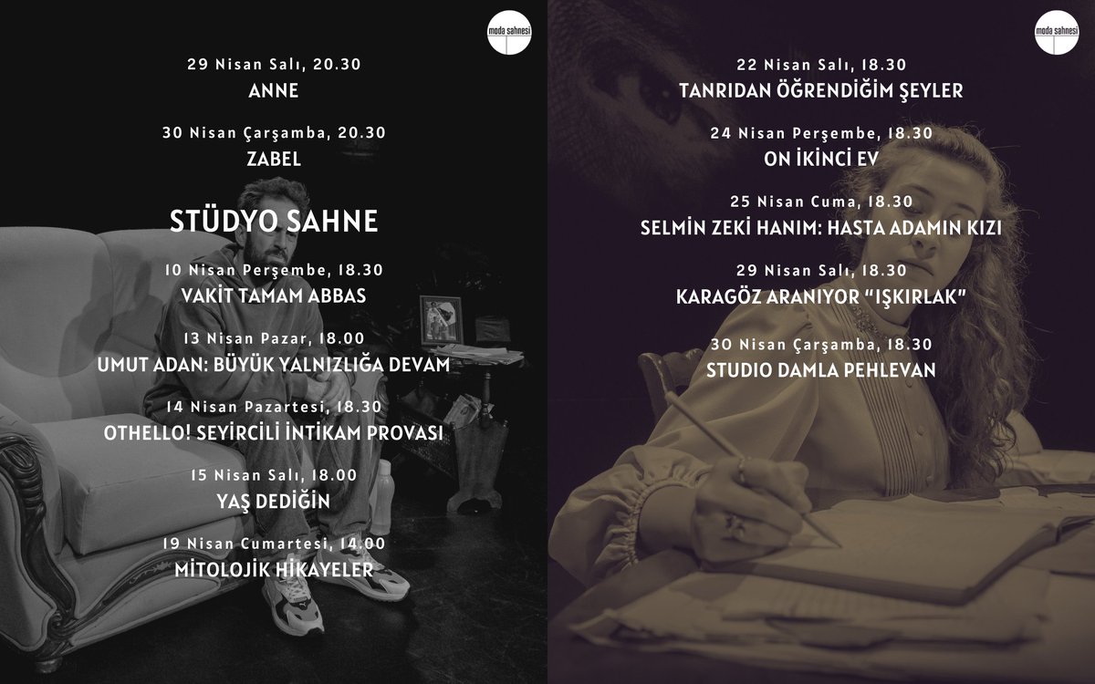 moda sahnesi Nisan ayı takvimi📆
Biletler:🎟️
biletinial.com/tr-tr/etkinlik…

Takvimi kaydetmeyi unutma!💾