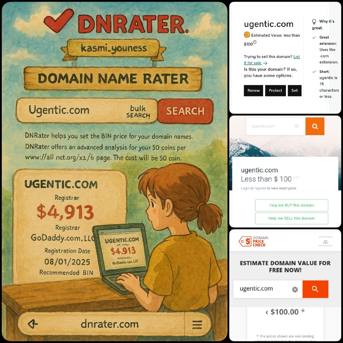 🌐 UGENTIC .com 🔥

💰 Sold Price : $4,995

✔ @DNRater Recommended BIN : $4,913
✔ Godaddy Estimation : &lt;$100
✔ Estibot Valuation : &lt;$100
✔ InternetX Appraisal : &lt;$100

📌 Venue : <a href="/afternic/">Afternic</a> 
📆 2025-04-01
#ghiblistyle #Ghibli #Ghiblistudio #ghibliart #StudioGhibli