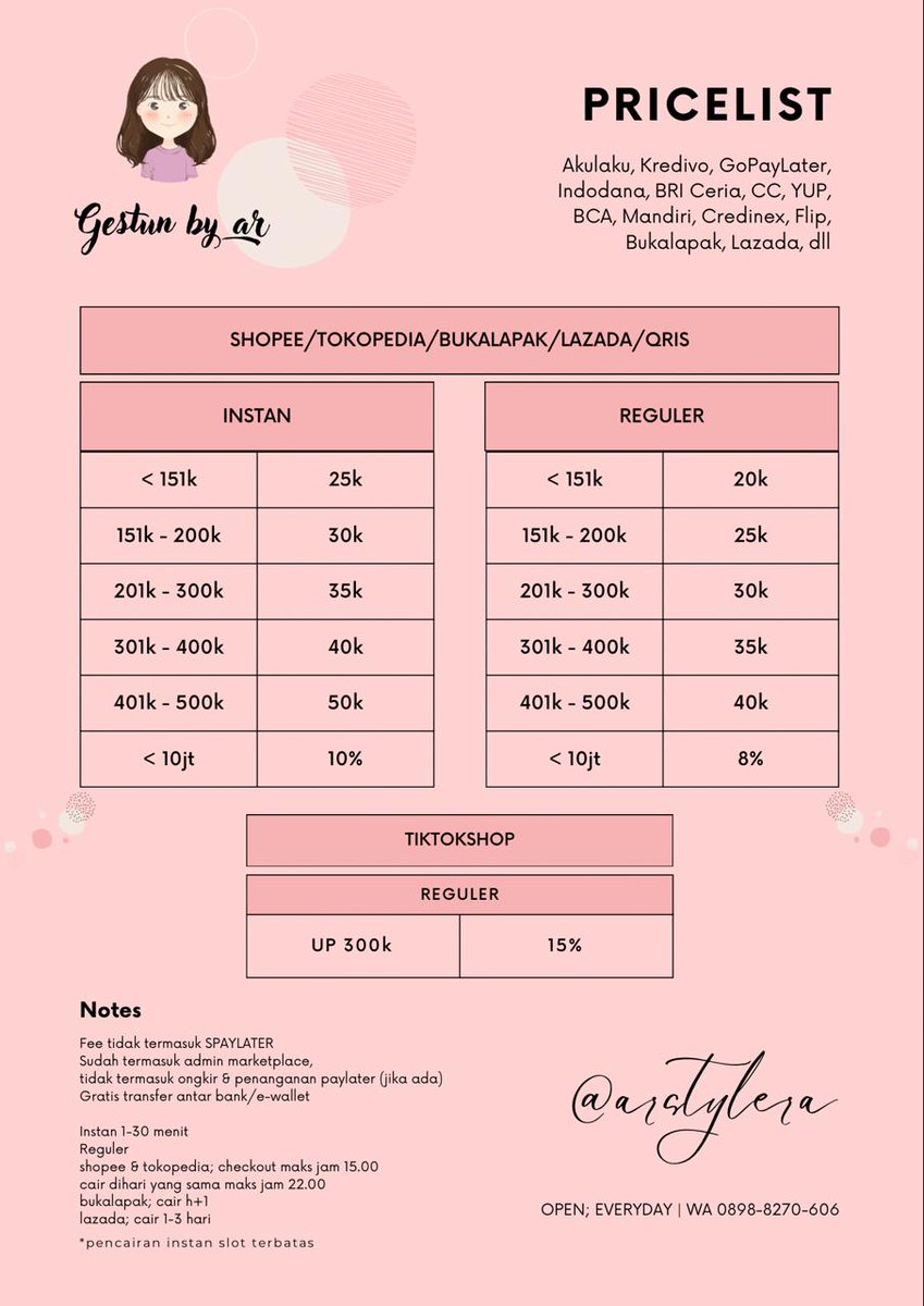 prtezel's tweet image. 3169 #ZonaUang

gestun yang pasti trusted bisa ke @arstylera yuk! pencairan cepat, fee murah, bisa untuk segala jenis paylater