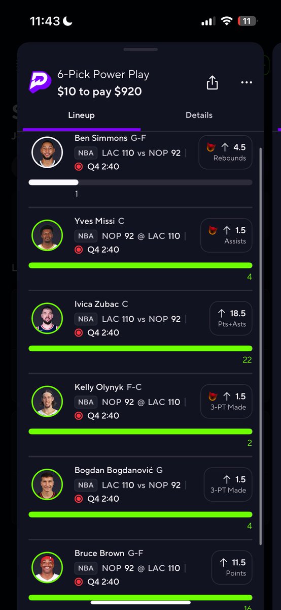 wildinn69's tweet photo. could’ve been a bigger night but ain’t no complaints don’t ask me why i chose ben 10 mins before game😭 https://t.co/Jr4jEPzwPD