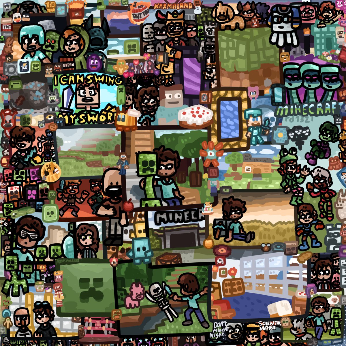axelfilms22's tweet photo. Minecraft evolution (2009-2025) 

#Minecraft #Minecraftfanart
#Minecraftart #MinecraftMovie #jackblack #art #stampycat #nostalgia #stampyfanart
#dantdm #minecraftsteve #herobrine #enderman #creeper #minecraftalex #skeleton #minecraftzombie #happyghast
#minecraftmobs #ghast https://t.co/pZ1vQCQA0S