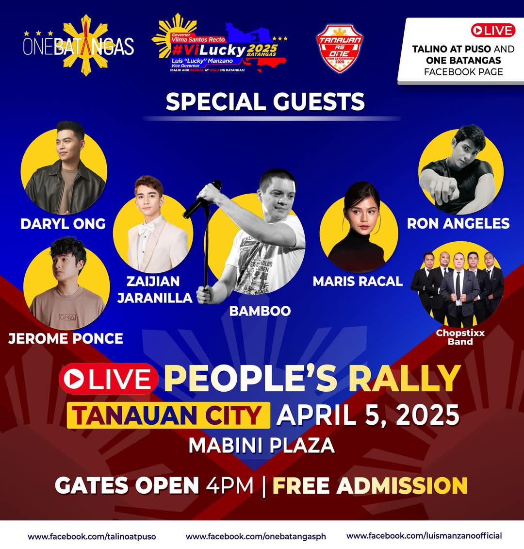BambooGlobal's tweet photo. Bamboo 😍💙 

April 5   Tanauan, Batangas
April 8   Magsingal, Ilocos Sur
April 13  Lubao, Pampanga https://t.co/hV9BIVHXM1