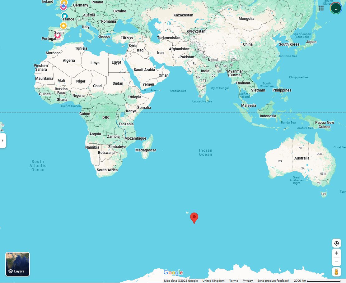 jeromegodefroy's tweet image. 🇺🇸 Dans la liste loufoque des surtaxes douanières imposées par la Maison Blanche de Trump à la planète entière, on trouve les îles Heard et McDonald (imposées à 10%). Ce petit territoire du côté de l’Antarctique est une possession australienne sans port, sans activité économique