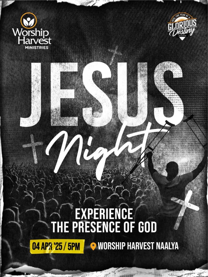 Tomorrow!

04/04/2025 
Worship Harvest Naalya 
#JesusNight 
#4thApril