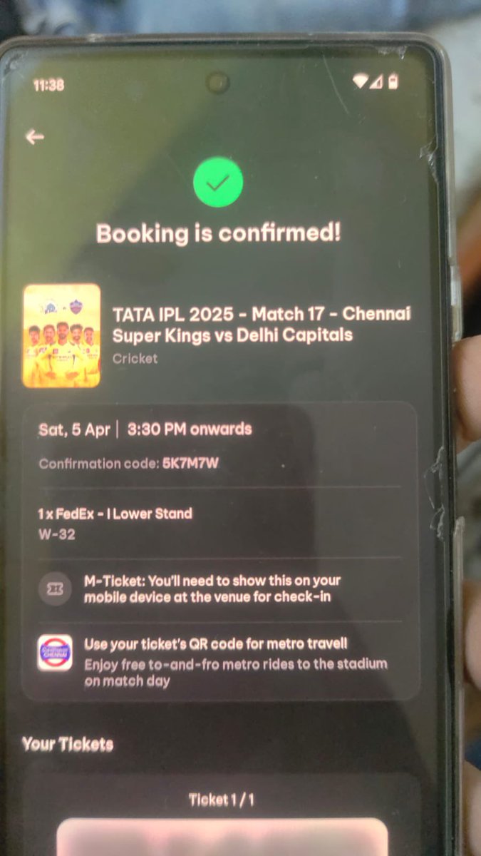 SSharvesh4's tweet photo. Tickets available for #CSKVSDC at Chepauk, 5th Mar

🚨1 IN I LOWER🚨
Online TICKETS
COST OF TICKET 5.5K 🎉
Prices are negotiable
Call/Dm if interested to 8248387423

#csk #CSK #MSD #MSDhoni #CskTickets #IPL2025 #ipltickets #IPL #CSKvsDC #dcvscsk #yellow #csktickets https://t.co/xoGFCDJR9U
