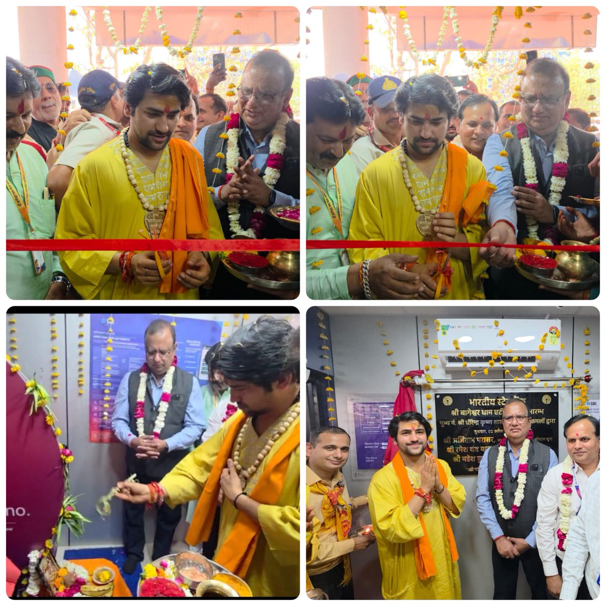 CGMSBIBho's tweet image. @TheOfficialSBI Bhopal is privileged to inaugurate ATM Lobby @bageshwardham, in the esteemed presence of Pt. Shri #DhirendraKrishnaShastri, #Peethadheesh, #BageshwarDhamSarkar. ATM facility would greatly help all devotees. @CMMadhyaPradesh @DFS_India