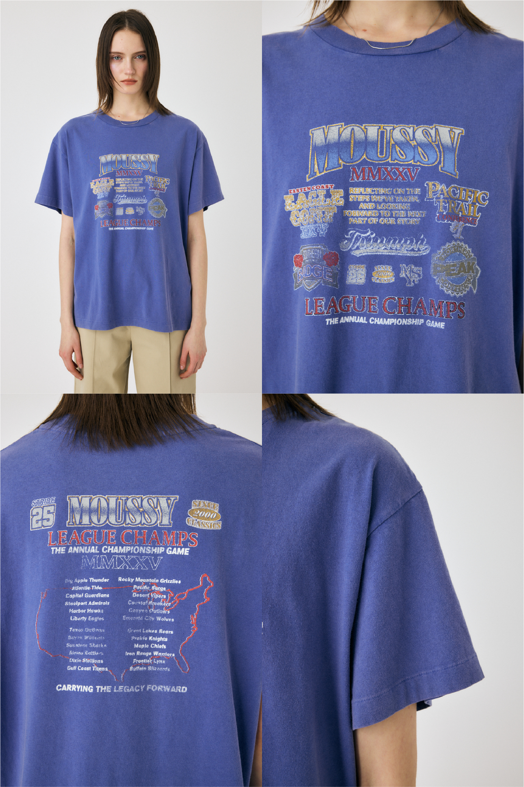 moussy｜MOUSSY LEAGUE CHAMPS 25 Tシャツ | Rakuten Fashion