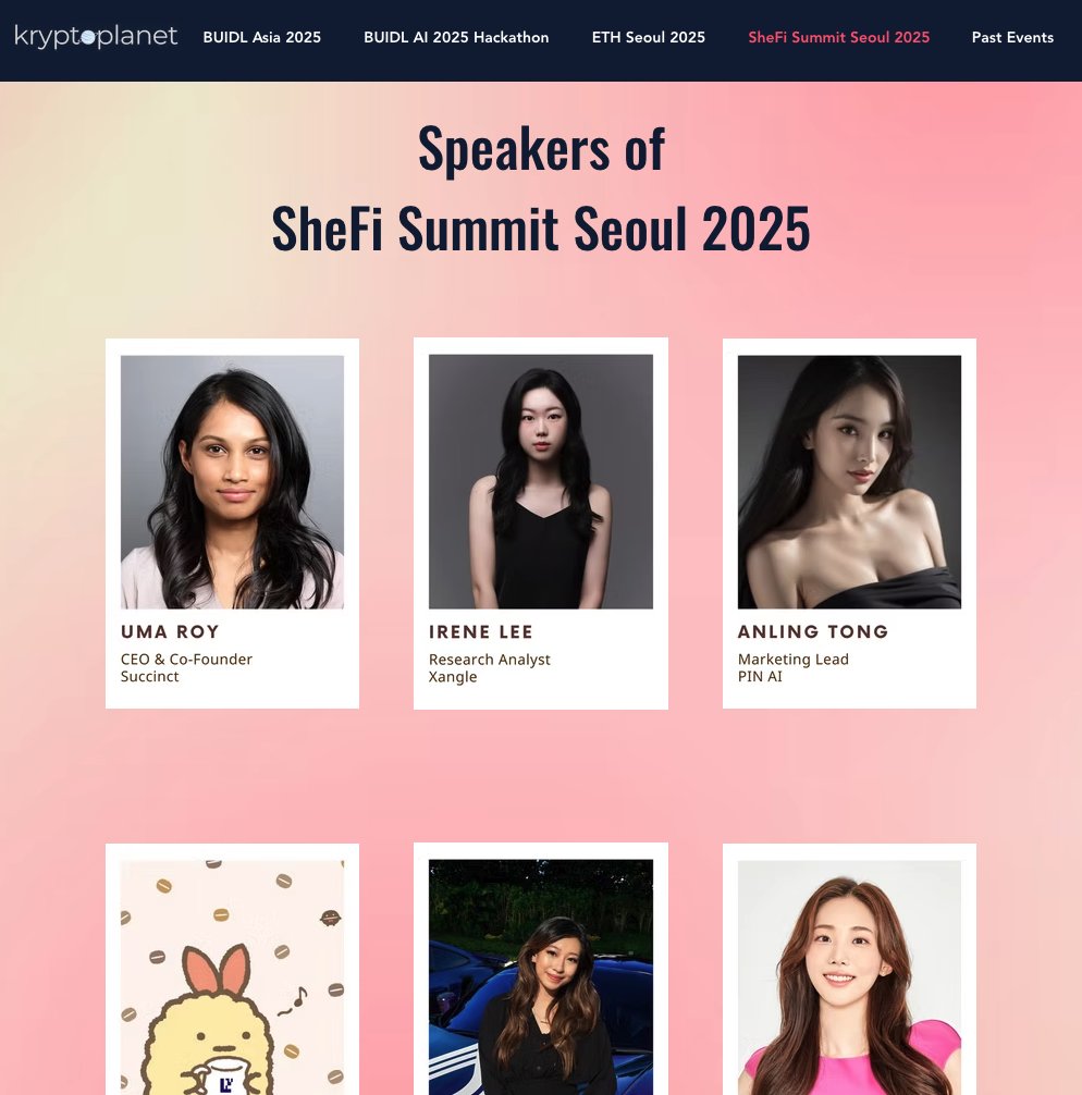 Excited to join <a href="/shefiorg/">shefi.eth (💫,💫)</a> Seoul 2025 as a speaker next week🥰 I’ll be sharing thoughts on “Exploring Potential in ZK and Modular”!

Huge thanks to <a href="/ekang426/">ericakang.eth.near</a> &amp; <a href="/kryptoseoul/">kryptoseoul.eth</a> for the opportunity. It’s open to everyone — come say hi! ✨

👉 lu.ma/7tb3rgg0
