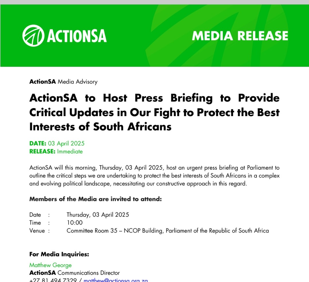 UPDATE: ActionSA will this morning brief the media in Cape Town following yesterday's heated budget vote where it voted yes.
It appears that the party was tricked to believe that there won't be a VAT increase from 1 May 2025, and it voted yes - The News Box