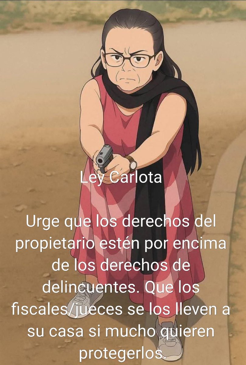 EhmirBos's tweet photo. Ley Carlota 

Urge que los derechos del propietario estén por encima de los derechos de delincuentes. Que los fiscales/jueces se los lleven a su casa si mucho quieren protegerlos.

Abuelita sicaria de Chalco
#abuelitavengadora 
#abuelitajusticiera 
Paracaidistas
Ocupas 
#ocupas https://t.co/0bytKXDbjM