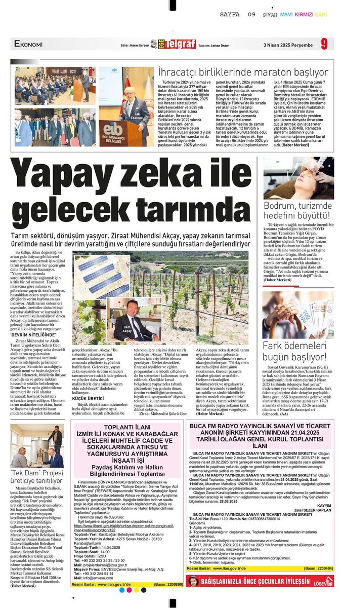 #yapayzeka #tarım #kırsalkalkınma <a href="/EgeTelgraf/">Ege Telgraf</a>