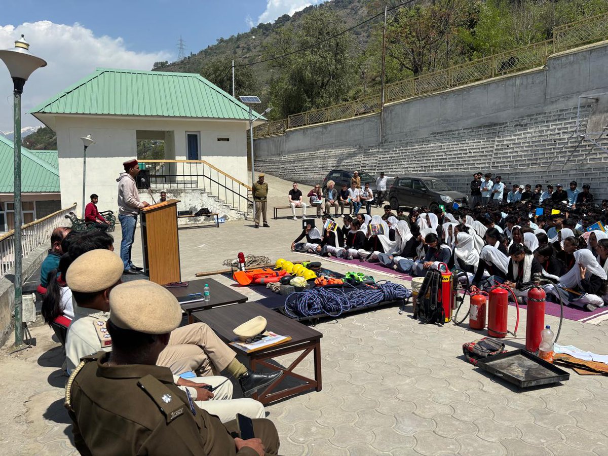 A half-day awareness program followed by evacuation mock drill at Government Polytechnic College, Seobag cond. on 02/04/25. In this training, international research scholars from <a href="/iitmandi/">IIT Mandi</a> also participated to observe and learn about DDMA’s training initiatives.<a href="/HPSDMA/">HPSDMA</a> <a href="/DCKullu/">DC Kullu</a>
