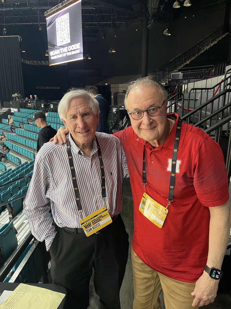 Going back collectively 100 years!!  Rich Chvotkin and I broadcast the Georgetown-Husker game to our respective radio audiences Wednesday.  First season for both of us was 1974-75. 📻🏀🎤⁦⁦<a href="/HuskerMBB/">Nebraska Men's Basketball</a>⁩ ⁦<a href="/GeorgetownHoops/">Georgetown Hoops</a>⁩