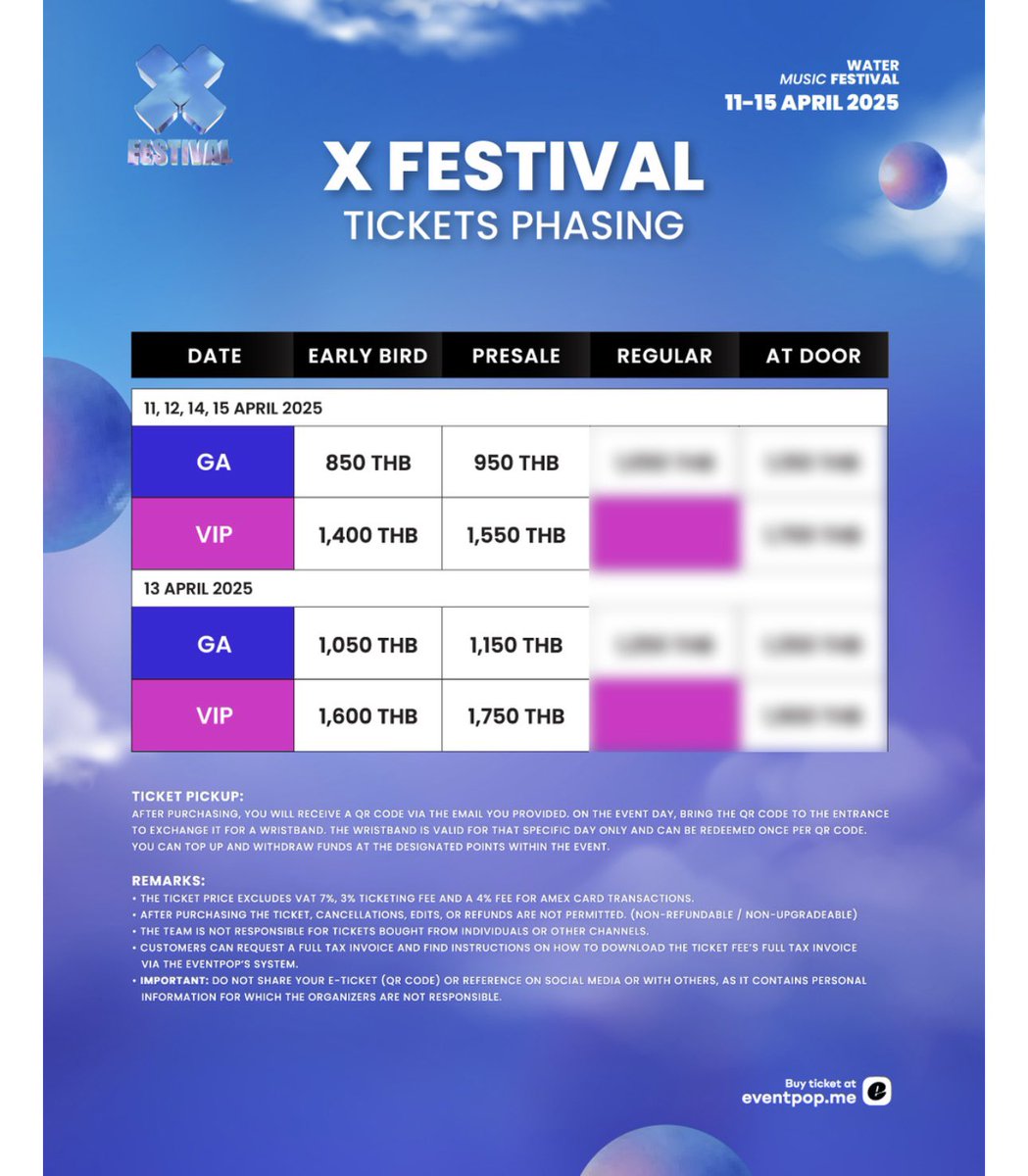 freedomismeee's tweet photo. ปล่อยบัตรวันที่12 
📍ปล่อยต่อ5ใบ ตกใบละ950
โซน GA สีม่วง
-มีโต๊ะมาจอยได้
-ซื้อและไปจอยโต๊ะอื่นได้
-ซื้อโต๊ะwalk in ไปเอาโต๊ะ แนะนำก่อน17:00
มาก่อนได้ก่อน 
•มีค่าเปิดเครื่องดื่มตามราคาแพคเกจตามโซน ต้องบวกเหล้าเพิ่ม1ขวด
(ตอนนี้โต๊ะเรามี5คนแล้ว)
Ig mookminkนัดรับได้ #XFestival2025 https://t.co/MyzEFioIg7