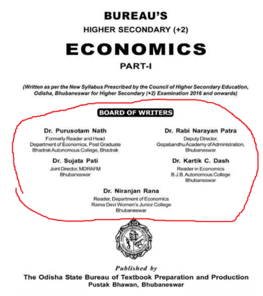 bimalpandia's tweet image. Please take note of the names. They have authored #Economics #TextBook for Class XI, published by @SMEOdisha &amp;amp; @chseodisha . 

They say:
- Indians waste time in #prayers &amp;amp; #meditation. 
- Indians believe in #fate rather than #action. 

Pure illiterates... sorry for harsh words.