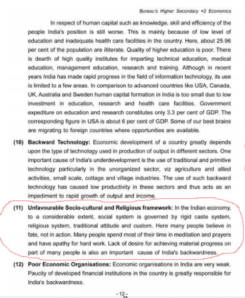 bimalpandia's tweet image. Please take note of the names. They have authored #Economics #TextBook for Class XI, published by @SMEOdisha &amp;amp; @chseodisha . 

They say:
- Indians waste time in #prayers &amp;amp; #meditation. 
- Indians believe in #fate rather than #action. 

Pure illiterates... sorry for harsh words.