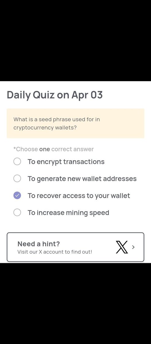 Lateeboy's tweet photo. MARINA PROTOCOL, ARI &amp; XENEA Quiz
 03-04-2025 

MARINA PROTOCOL

✔️Answer:  (B)

ARI WALLET

✔️Answer:  (B) 
☑️ Daily Check in 
☑️ Daily Quiz 

XENEA

✔️ Answer: (C)
☑️Do Daily Claim 
☑️ Click on Spur protocol, X Star and claim daily login.
U can ask for d link if u need. https://t.co/mXcWhVahIE