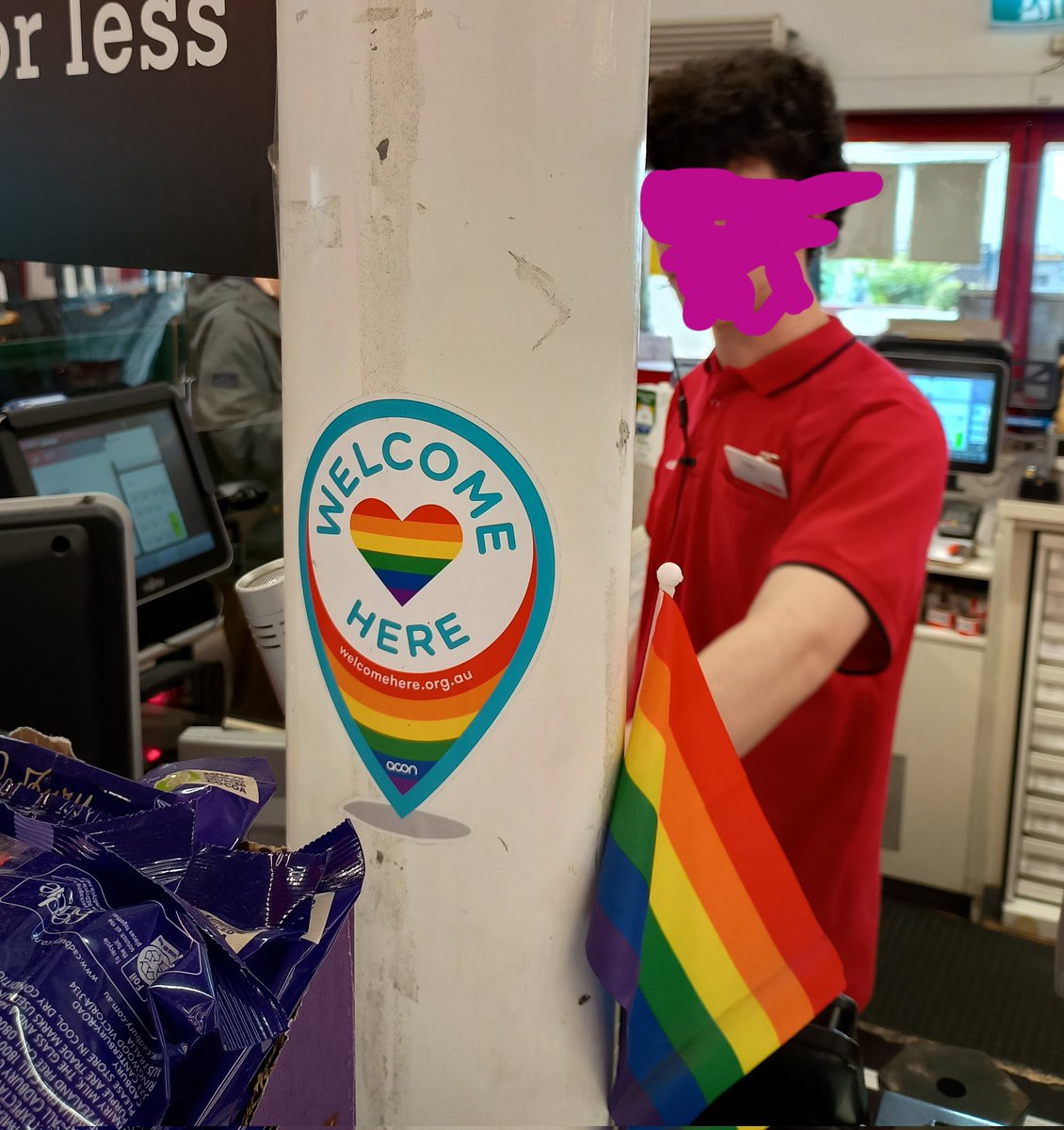 Now <a href="/Coles/">Coles Supermarkets</a> are welcoming the LGBTQA community with stickers &amp; flags. But every shop welcomes customers don't they? Should we have flags welcoming Muslims, teachers, lawyers, sailors &amp; pensioners? Are there shops where LGBTQA aren't welcome? declarationofbiologicaltruth.au
