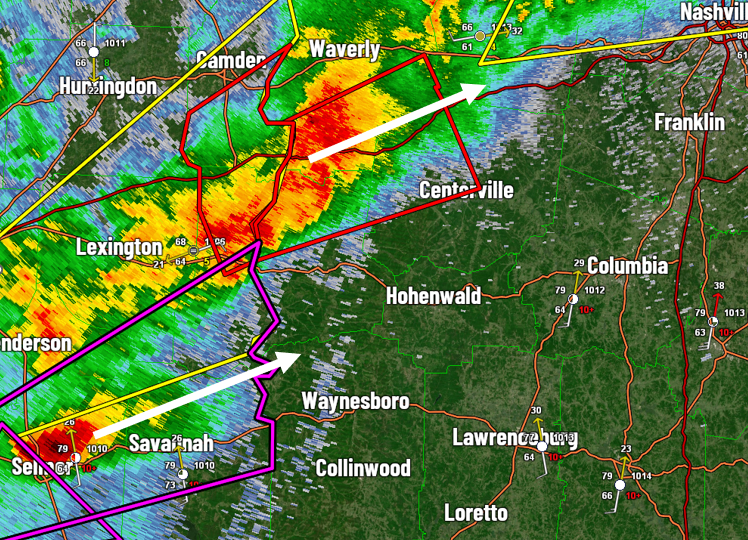 1250 am UDPATE:

Heads up western #MiddleTN! Two tornado-warned storms moving through the area. The southern storm has a confirmed tornado with it!

If you are in one of these warnings, you should be in your shelter now. #tnwx