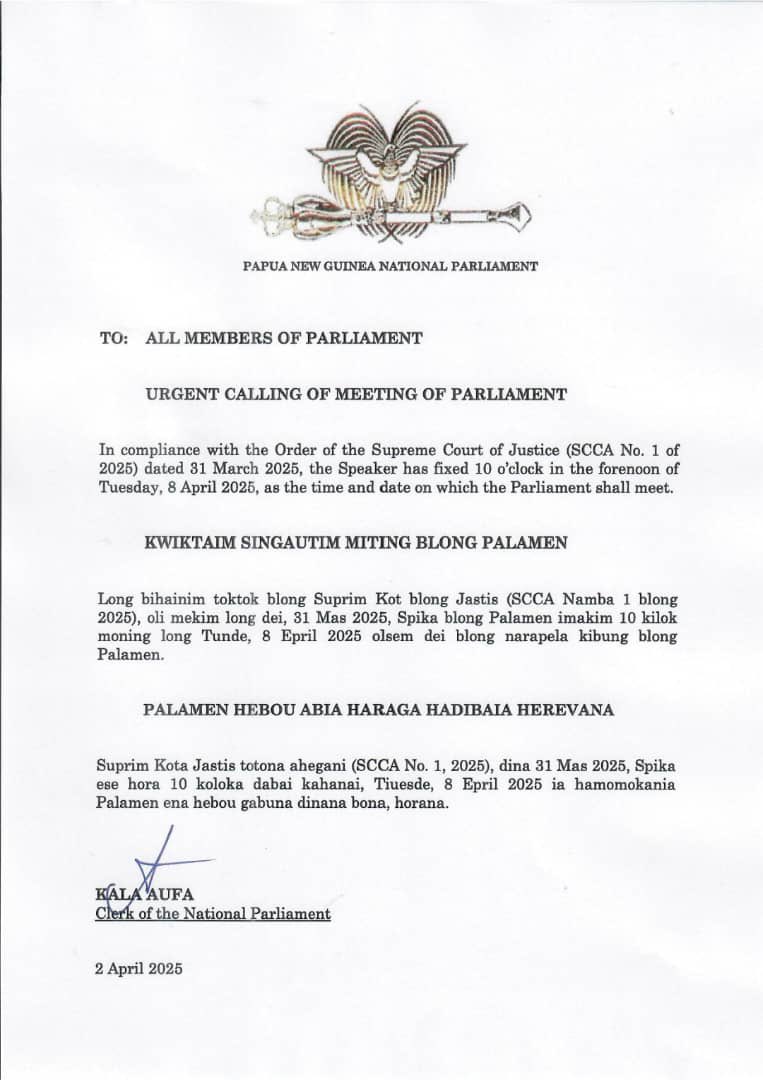BalYKama's tweet image. The Supreme Court of PNG made a landmark decision on Monday, ordering the Speaker of Parliament to convey a parliamentary sitting on a Vote of No-Confidence motion. Rare in global constitutionalism.
Brief note on its significance in the attachments. Book link.springer.com/book/10.1007/9…