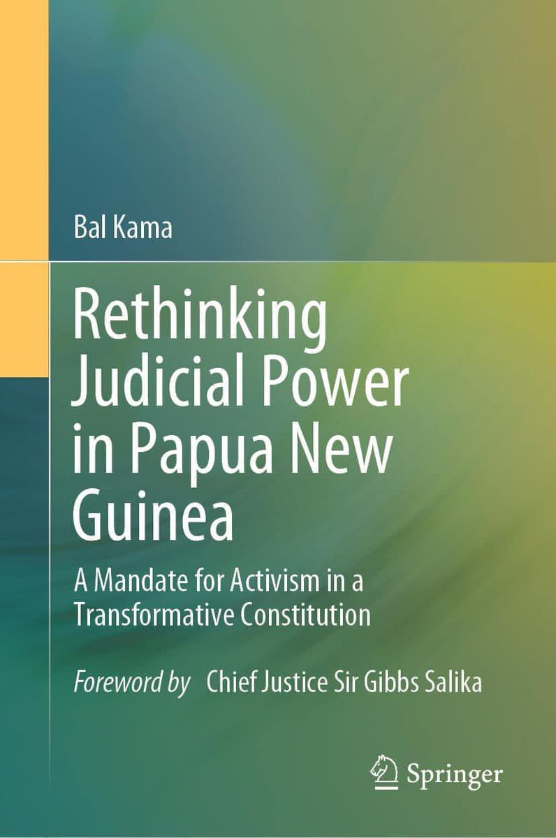 BalYKama's tweet image. The Supreme Court of PNG made a landmark decision on Monday, ordering the Speaker of Parliament to convey a parliamentary sitting on a Vote of No-Confidence motion. Rare in global constitutionalism.
Brief note on its significance in the attachments. Book link.springer.com/book/10.1007/9…
