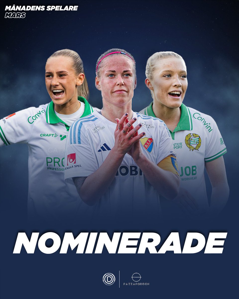 ⭐Smilla Holmberg, Therese Åsland och Ellen Wangerheim är nominerade till Månadens Spelare i mars.

Läs mer på obosdamallsvenskan.se