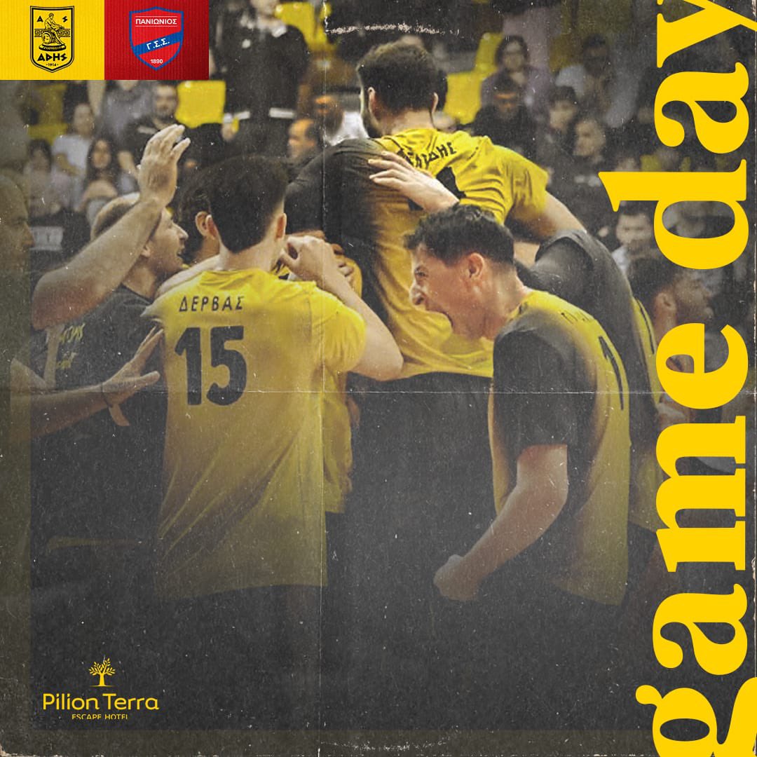 ARISAC_Official's tweet photo. Second leg battle ⚔️

🆚 Πανιώνιος 

🕖 19:00

📍 Κλειστό Μίκρας 

🫵 Ραντεβού στο γήπεδο! 

#ARISAC #preleague #playoffs #volleyball https://t.co/uQZ1JiVifD