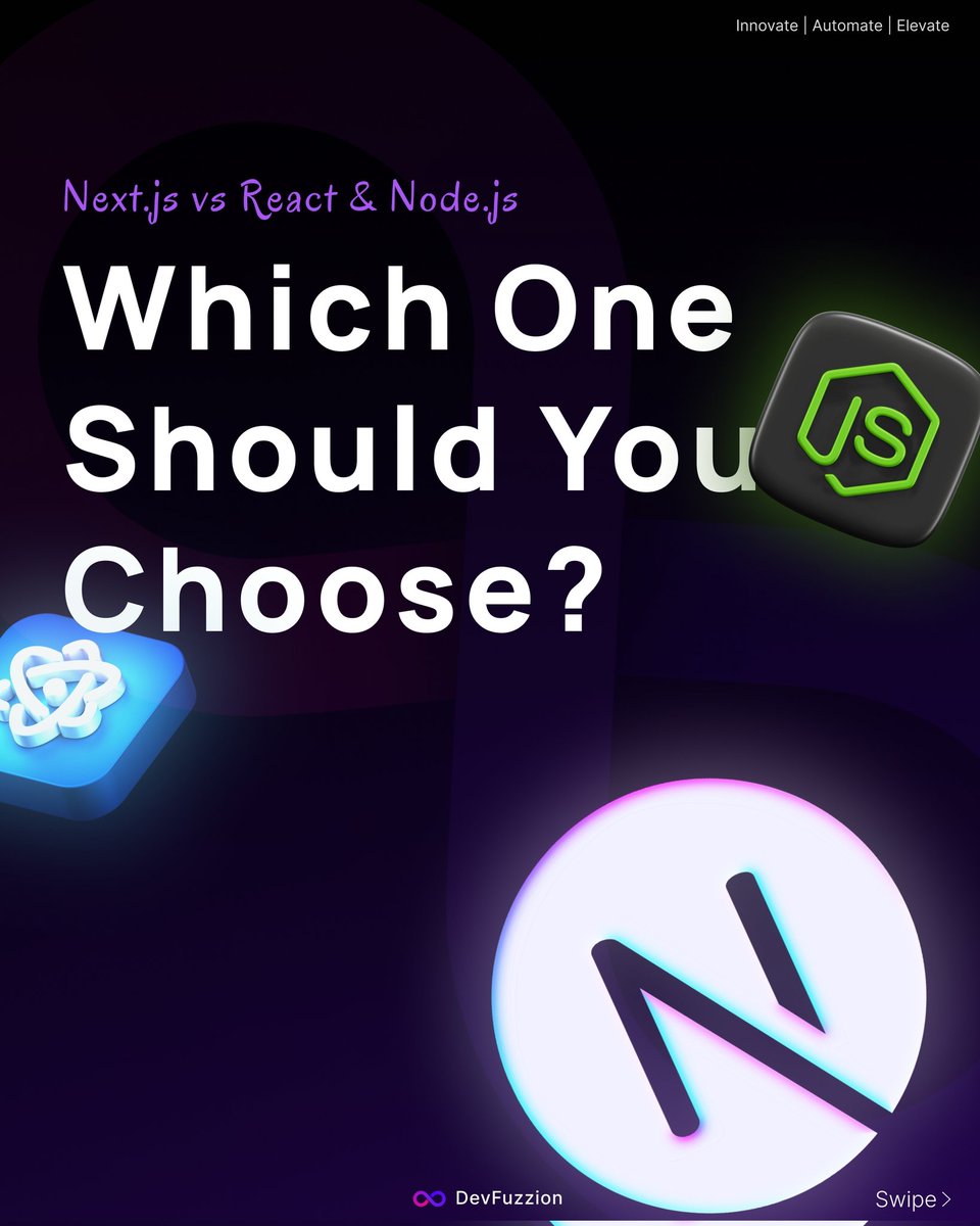 devfuzzion's tweet image. Next.js vs. React + Node.js – Which One is Right for You?
Next.js is best for SEO, performance, and full-stack simplicity with built-in SSR & API routes. React + Node.js offers more flexibility and scalability for complex applications.
#WebDevelopment #Nextjs #React #Nodejs