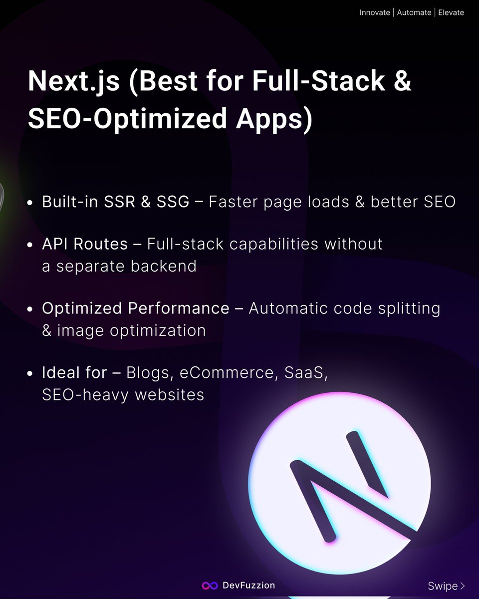 devfuzzion's tweet image. Next.js vs. React + Node.js – Which One is Right for You?
Next.js is best for SEO, performance, and full-stack simplicity with built-in SSR & API routes. React + Node.js offers more flexibility and scalability for complex applications.
#WebDevelopment #Nextjs #React #Nodejs