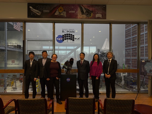 JAXA Institute of Space and Astronautical Science (@isas_jaxa_en) on Twitter photo Dr. Kuninaka Hiroshi, then ISAS Director General, visited <a href="/NASAGoddard/">NASA Goddard</a> and met with Director Dr Makenzie Lystrup to discuss recent US-Japan achievements in space science including XRISM. He toured the Roman Space Telescope assembly site and spoke on ISAS-GSFC collaboration. Dr. Kuninaka Hiroshi, then ISAS Director General, visited <a href="/NASAGoddard/">NASA Goddard</a> and met with Director Dr Makenzie Lystrup to discuss recent US-Japan achievements in space science including XRISM. He toured the Roman Space Telescope assembly site and spoke on ISAS-GSFC collaboration.