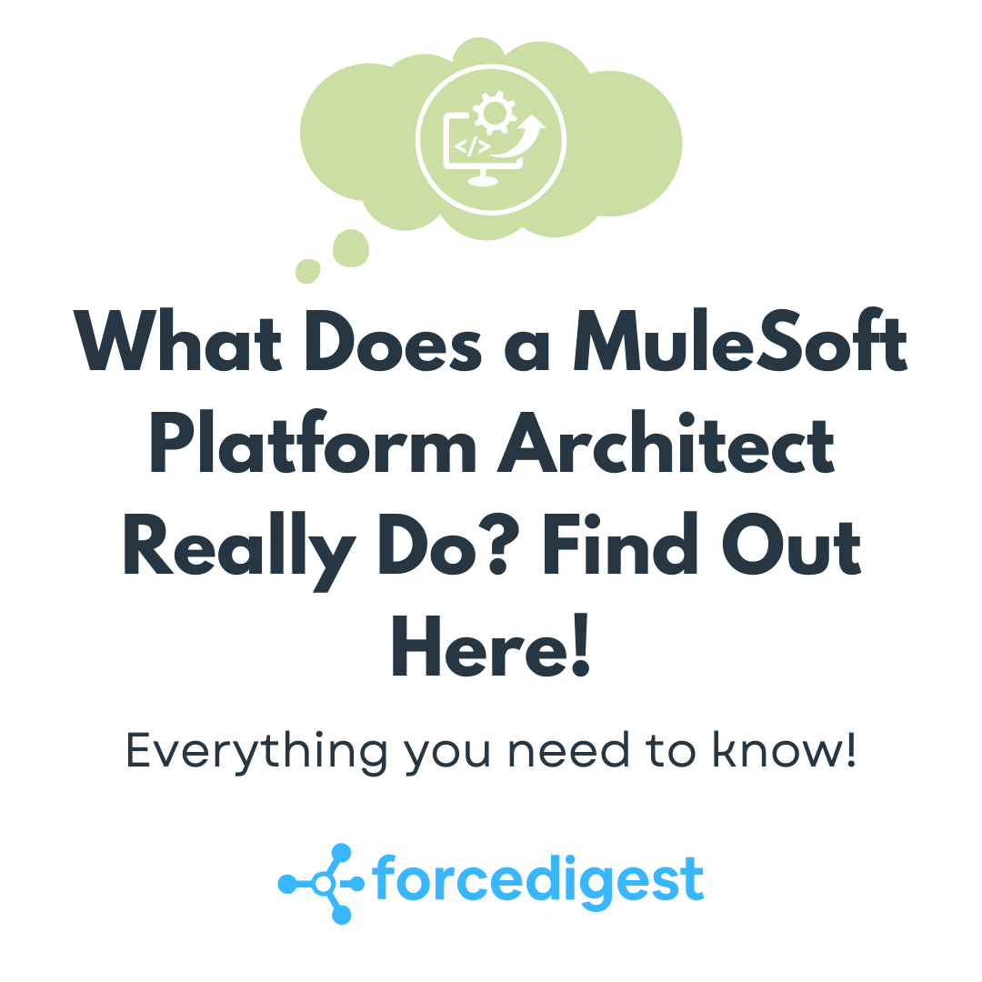 ForceDigest's tweet image. 🌐 What Does a MuleSoft Platform Architect Really Do? Find Out Here! 🚀

From enabling digital transformation to aligning IT with business goals, they ensure seamless communication between platforms like Salesforce, ERP, and cloud services.

#MuleSoftArchitect #SalesforceCert