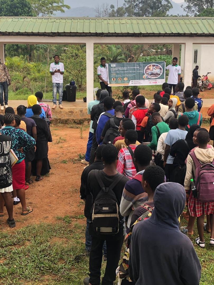 On March 23, 2025, the ISEC Cameroon team held an environmental outreach at Firms Foundation College in Bamenda, focusing on waste management and SDGs. I presented on waste impacts, while team members. #Sustainability #WasteManagement