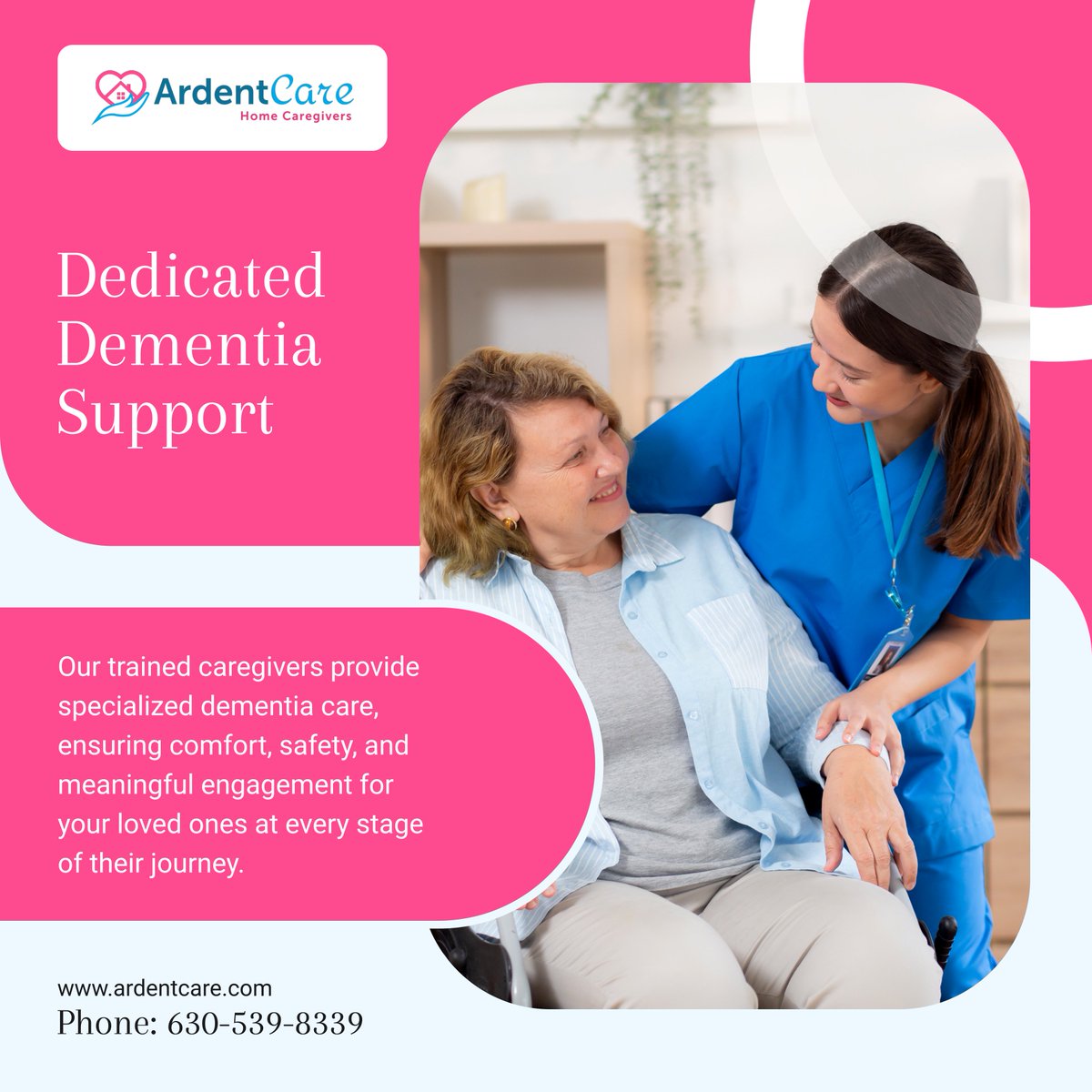 ardent_care's tweet photo. Compassion and expertise define our dementia care services. We tailor support to each stage, ensuring dignity and comfort for your loved one's. Contact us today! 

#HomeCare #BloomingdaleIL #DementiaCare https://t.co/sdD0mwjydI