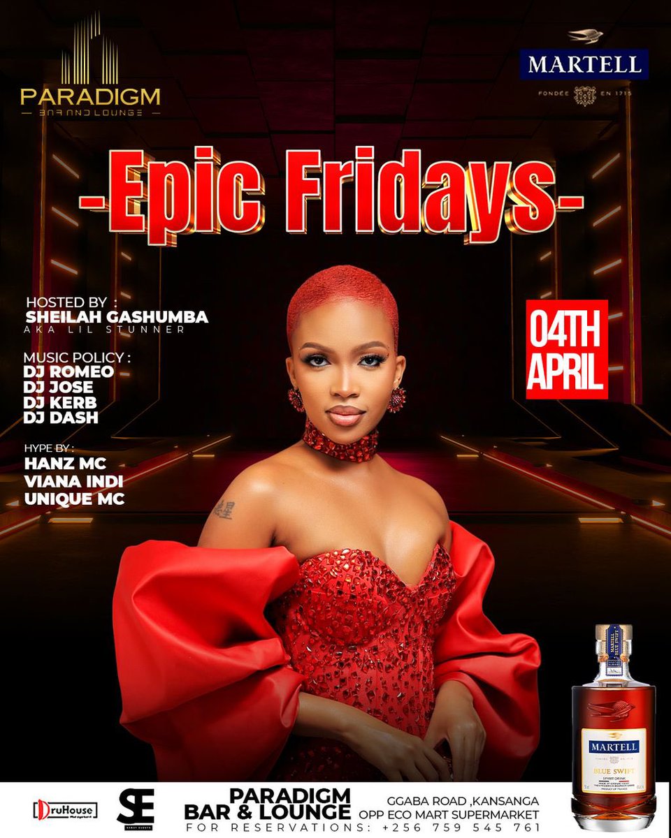 HajjaraNabbanja's tweet image. They night is tomorrow 

Grant yourself an opportunity to vibe with @SheilahGashumba in the  #ParadigmEpicFridays at @Paradigmkla. 

Come be part of the greatness 

Don’t miss it! #SheilahGashumba