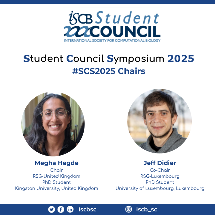 ISCB Student Council (@iscbsc) on Twitter photo 📌 We are pleased to introduce symposium chairs,
Megha Hegde (<a href="/meghegde97/">Meg</a> from <a href="/rsg_uk_iscb/">ISCB RSG-UK</a>), Jeff Didier (<a href="/Didier_Jeff/">Jeff Didier</a> from <a href="/RSGLux/">RSG Luxembourg</a>),
for our 21st Student Council Symposium (#SCS2025)
👉🏾Follow us and <a href="/iscb_scs/">ISCB Student Council Symposium 2025</a> for future updates
#Bioinformatics #ComputationalBiology 📌 We are pleased to introduce symposium chairs,
Megha Hegde (<a href="/meghegde97/">Meg</a> from <a href="/rsg_uk_iscb/">ISCB RSG-UK</a>), Jeff Didier (<a href="/Didier_Jeff/">Jeff Didier</a> from <a href="/RSGLux/">RSG Luxembourg</a>),
for our 21st Student Council Symposium (#SCS2025)
👉🏾Follow us and <a href="/iscb_scs/">ISCB Student Council Symposium 2025</a> for future updates
#Bioinformatics #ComputationalBiology