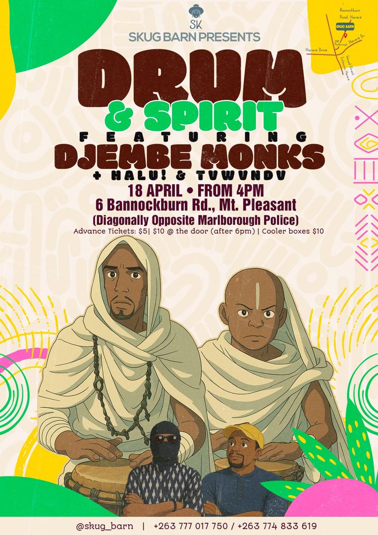 365 days later,the beat returns and the rhythm continues! Djembe Monks and Halu are back at Skug Barn Friday 18 April 2025. The drums and your spirit will have one pulse and one rhythm. You don’t want to miss this performance celebrating Deep vibes!