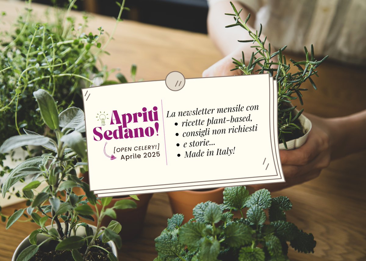 OttimoBlog's tweet image. Aprile dell’ozio e dell’orto in trasferta… Come creare un orto viaggiante e cosa mangiare nelle scampagnate (plant-based)... “Apriti sedano!”, la nostra newsletter mensile dedicata a ricette plant-based, storie e consigli non richiesti made in Italy 🇮🇹open.substack.com/pub/ottimoblog…