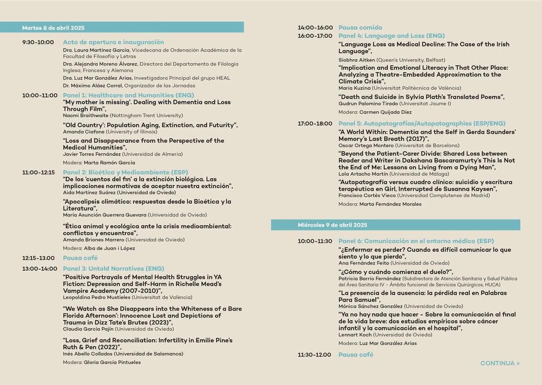 Upcoming HEAL Medical Humanities Symposium at University of Oviedo. The poster and the program of the event are also attached.