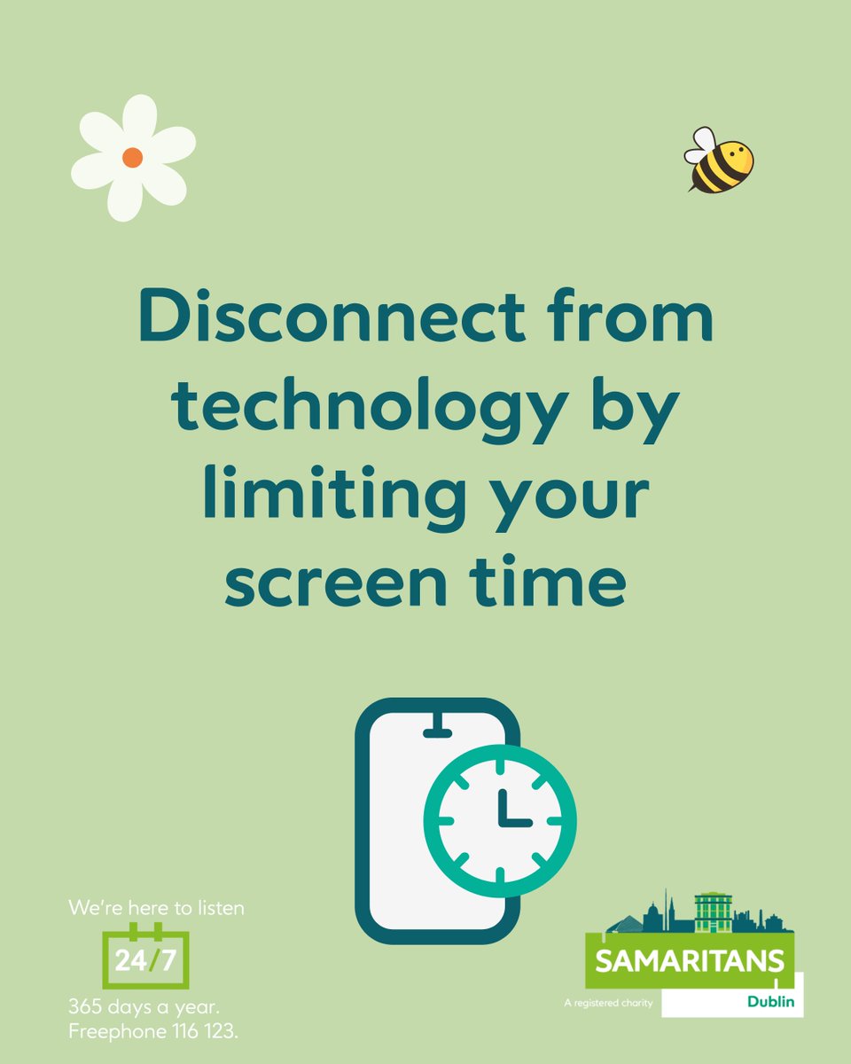 Time for a spring clean? Remember our minds need a declutter every now and then too. Here are a few simple ways to help your mental health this Spring! We are here to listen 24/7 no matter what’s on your mind. Freephone 116 123