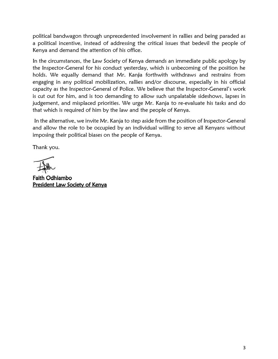 Faith Odhiambo (@faithodhiambo8) on Twitter photo National security is a quintessential safeguard of the sovereignty of Kenya as a Republic. The importance of all organs of our national security reflecting the mandatory constitutional principles required thereof cannot be overemphasized. The involvement of the <a href="/IG_NPS/">Inspector General of Police- Kenya.</a> in National security is a quintessential safeguard of the sovereignty of Kenya as a Republic. The importance of all organs of our national security reflecting the mandatory constitutional principles required thereof cannot be overemphasized. The involvement of the <a href="/IG_NPS/">Inspector General of Police- Kenya.</a> in