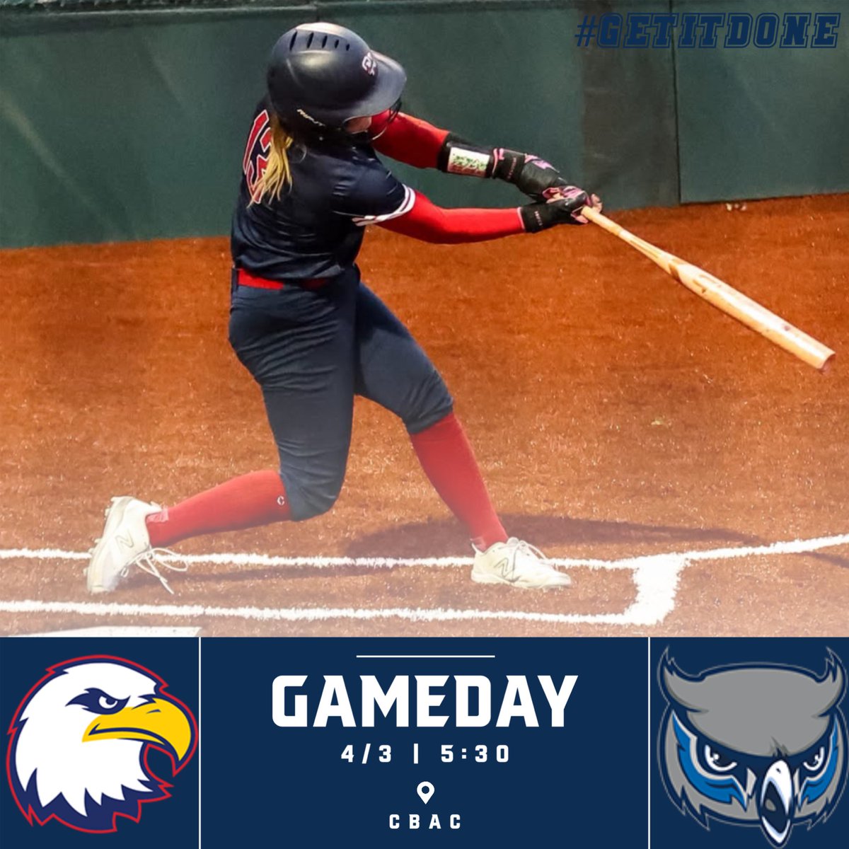 It’s GAMEDAY for your varsity Eagles 🥎 They will play Olathe West today at 5:30. The game will be at CBAC 🦅 #getitdone