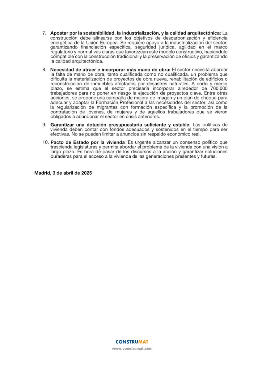 El sector de la construcción propone las 10 medidas clave para solventar la falta de vivienda

Nos sumamos con <a href="/CncConstruccion/">Confederación Nacional de la Construcción</a>, <a href="/APCEprensa/">APCEspaña</a> y <a href="/CGATEsp/">CGATEsp</a> al decálogo impulsado por <a href="/ConstrumatBCN/">Construmat</a> para lograr un Pacto de Estado por la Vivienda

Más info:
cscae.com/index.php/cono…