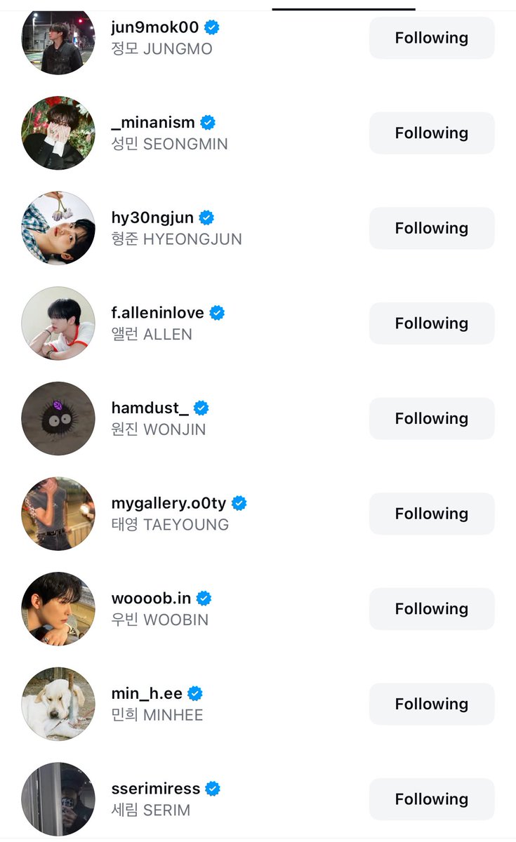 mogurimz's tweet image. CRAVITY members’ individual instagram accounts are all verified now💙